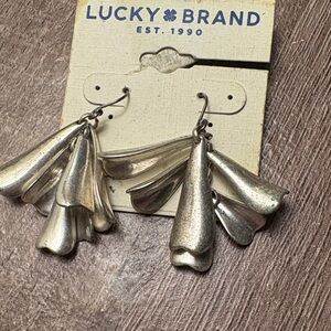 Lucky Brand Metallic Silver Dangle Earrings